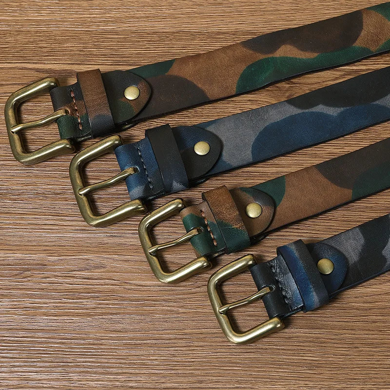 Flint Camo Leather Belt