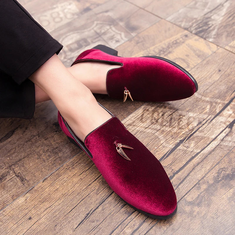 Crest Velvet Loafers