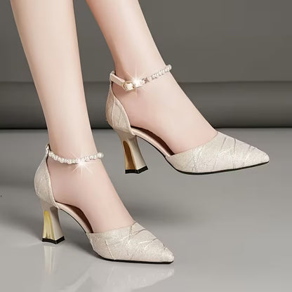 Chérie Pearl Block Heels
