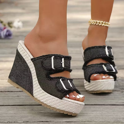 Marina Buckle Wedges