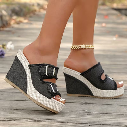 Marina Buckle Wedges