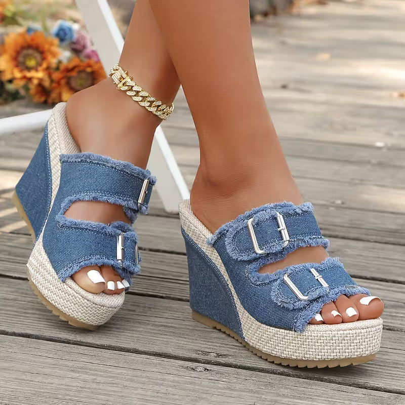 Marina Buckle Wedges