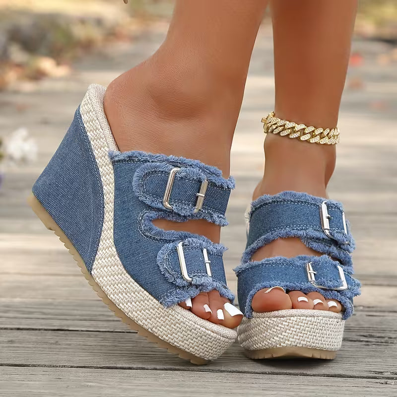 Marina Buckle Wedges