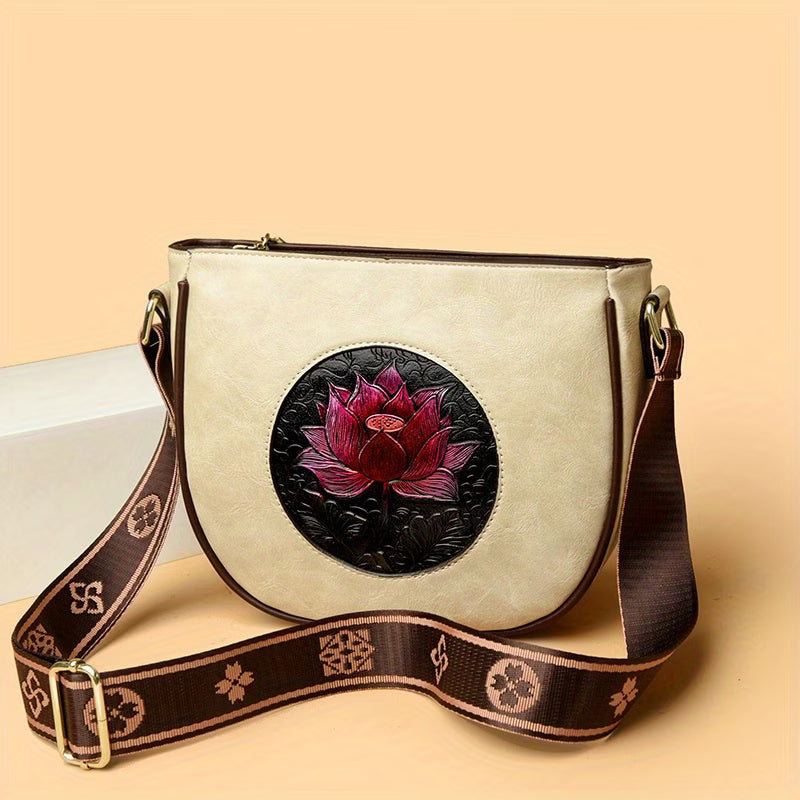 Vera Bloom Leather Satchel