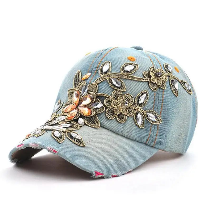 Opal Bloom Denim Cap