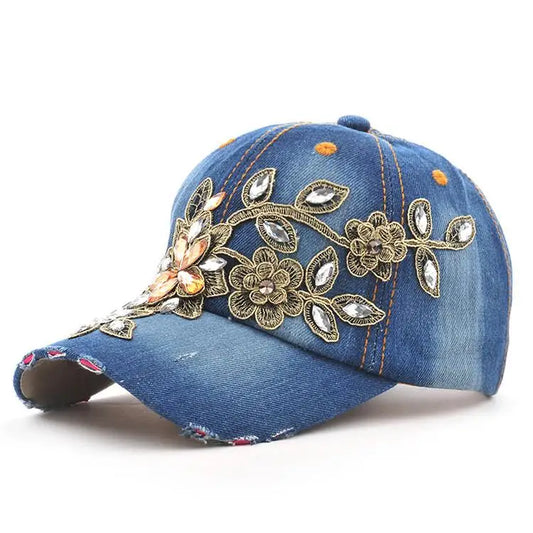 Opal Bloom Denim Cap