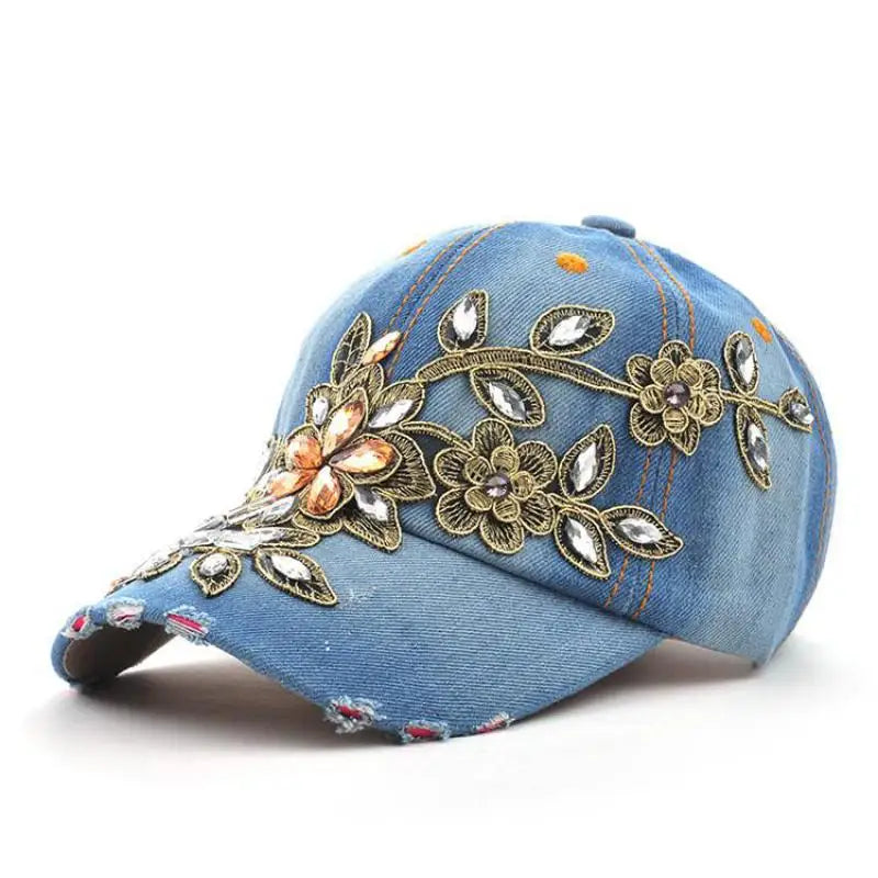 Opal Bloom Denim Cap