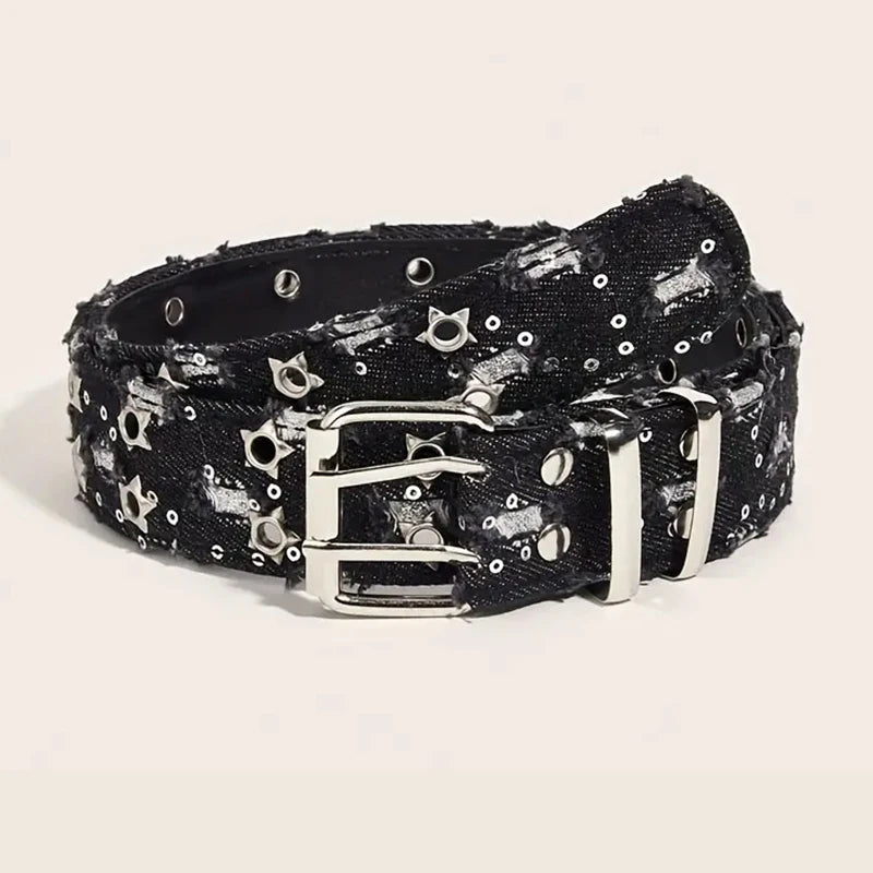 Starlit Denim Punk Belt