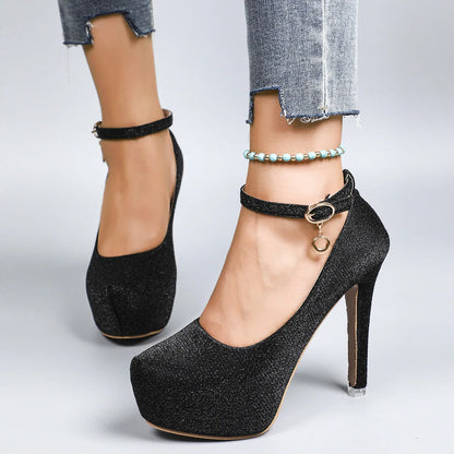 Ariana Shimmer Platform Heels