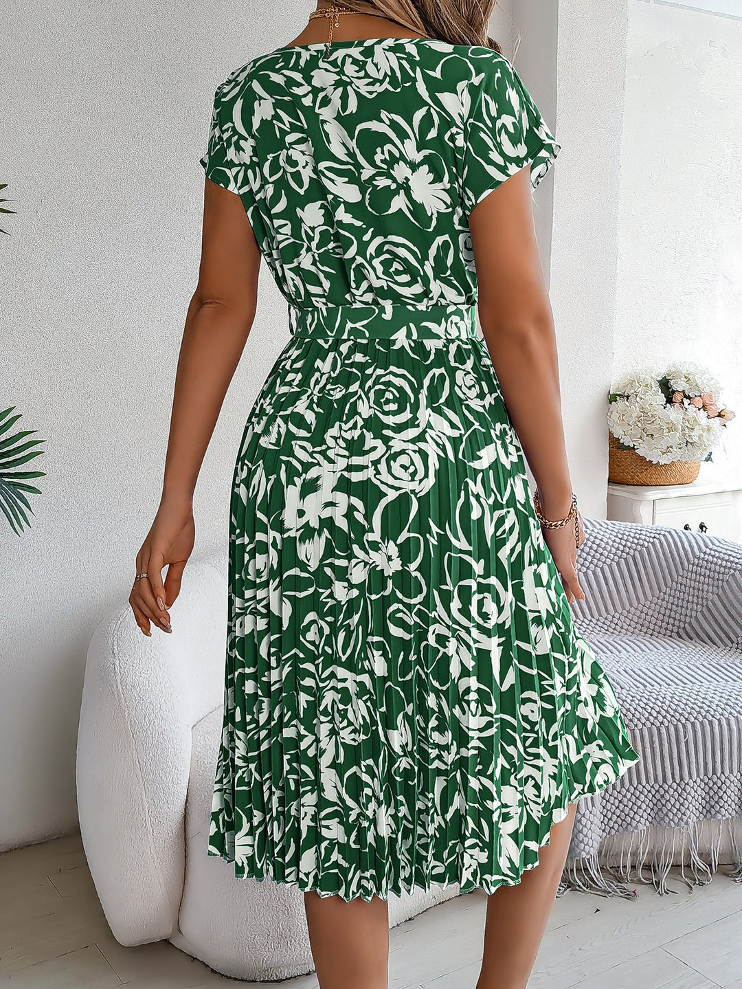 Amelia Garden Pleated Dress