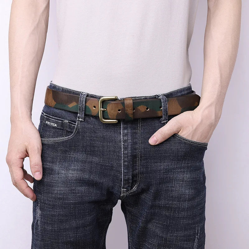 Flint Camo Leather Belt