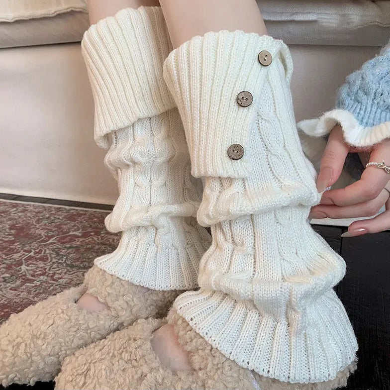 Sylvie Button Knit Leg Warmers