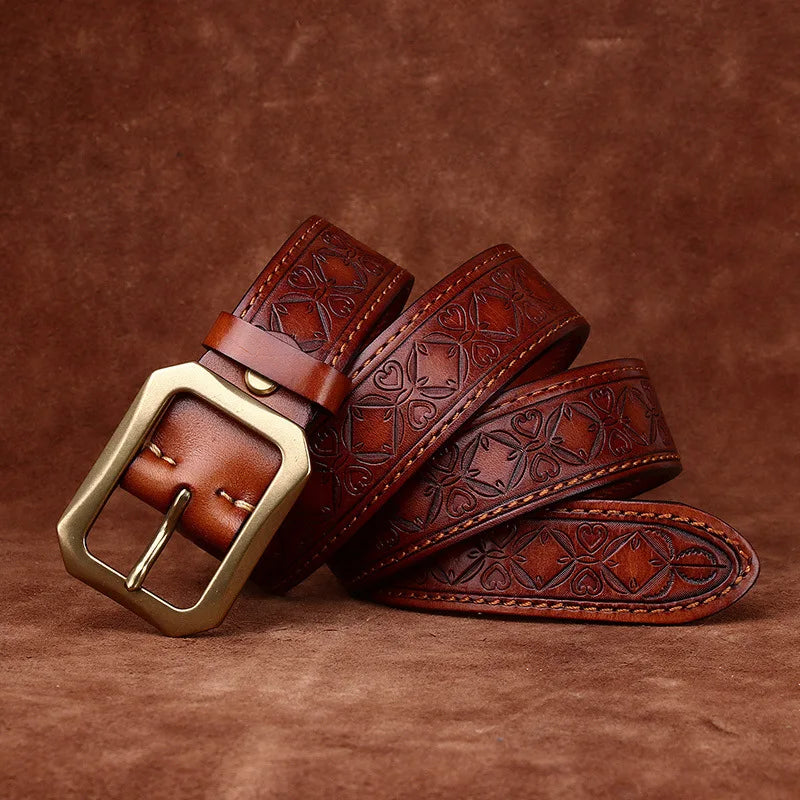 Kerrick Embossed Leather Belt
