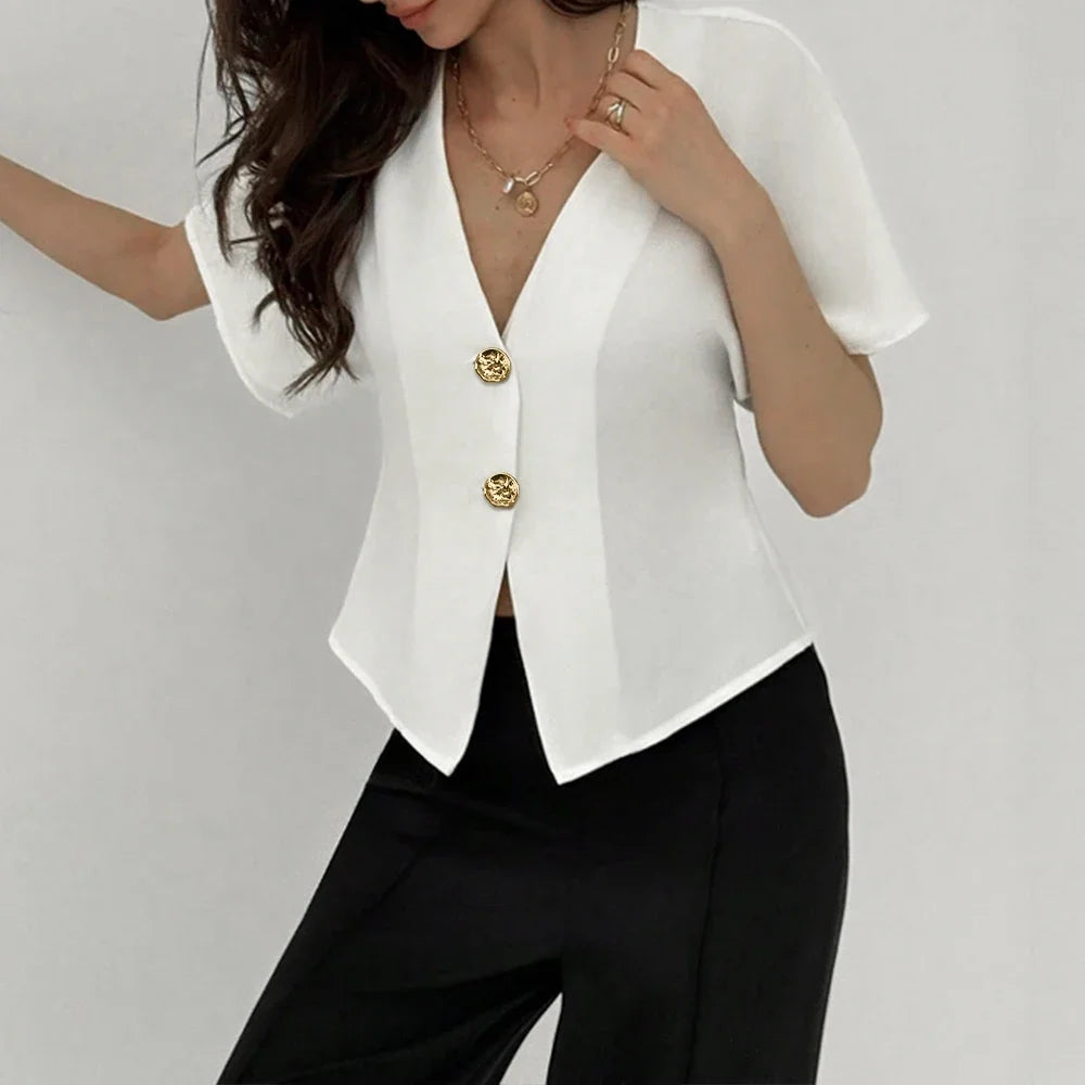 Cleo Gold Button Blouse