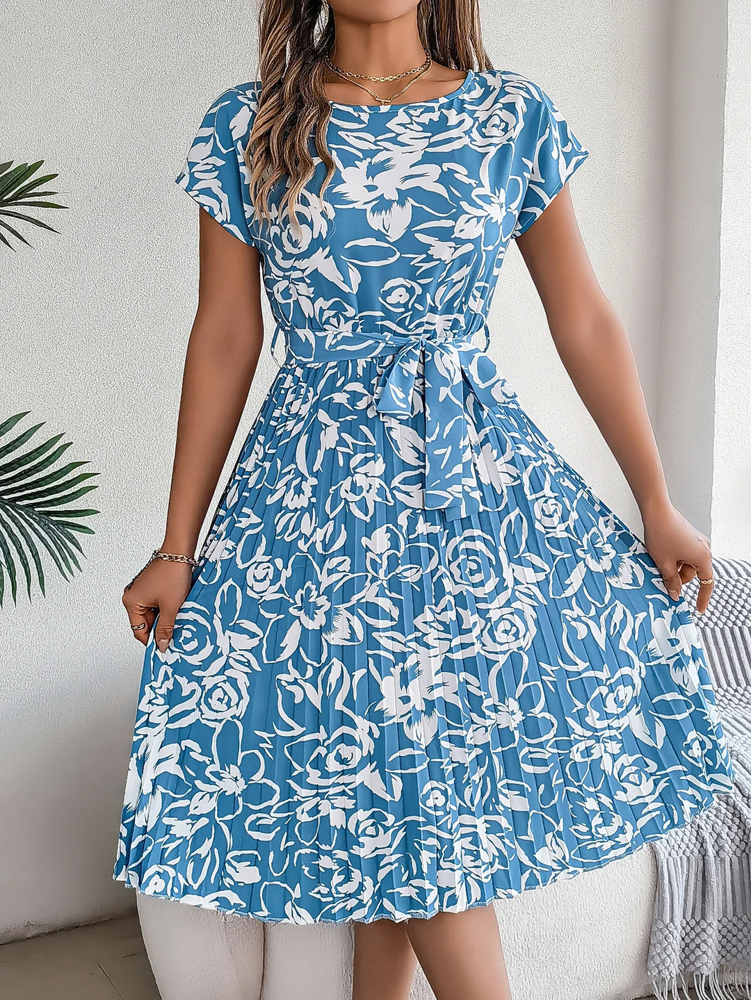Amelia Garden Pleated Dress