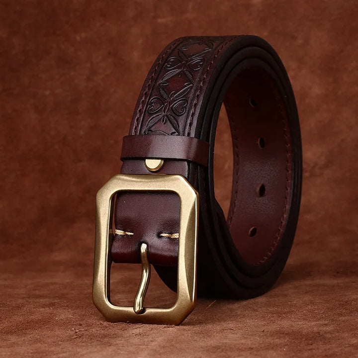 Kerrick Embossed Leather Belt