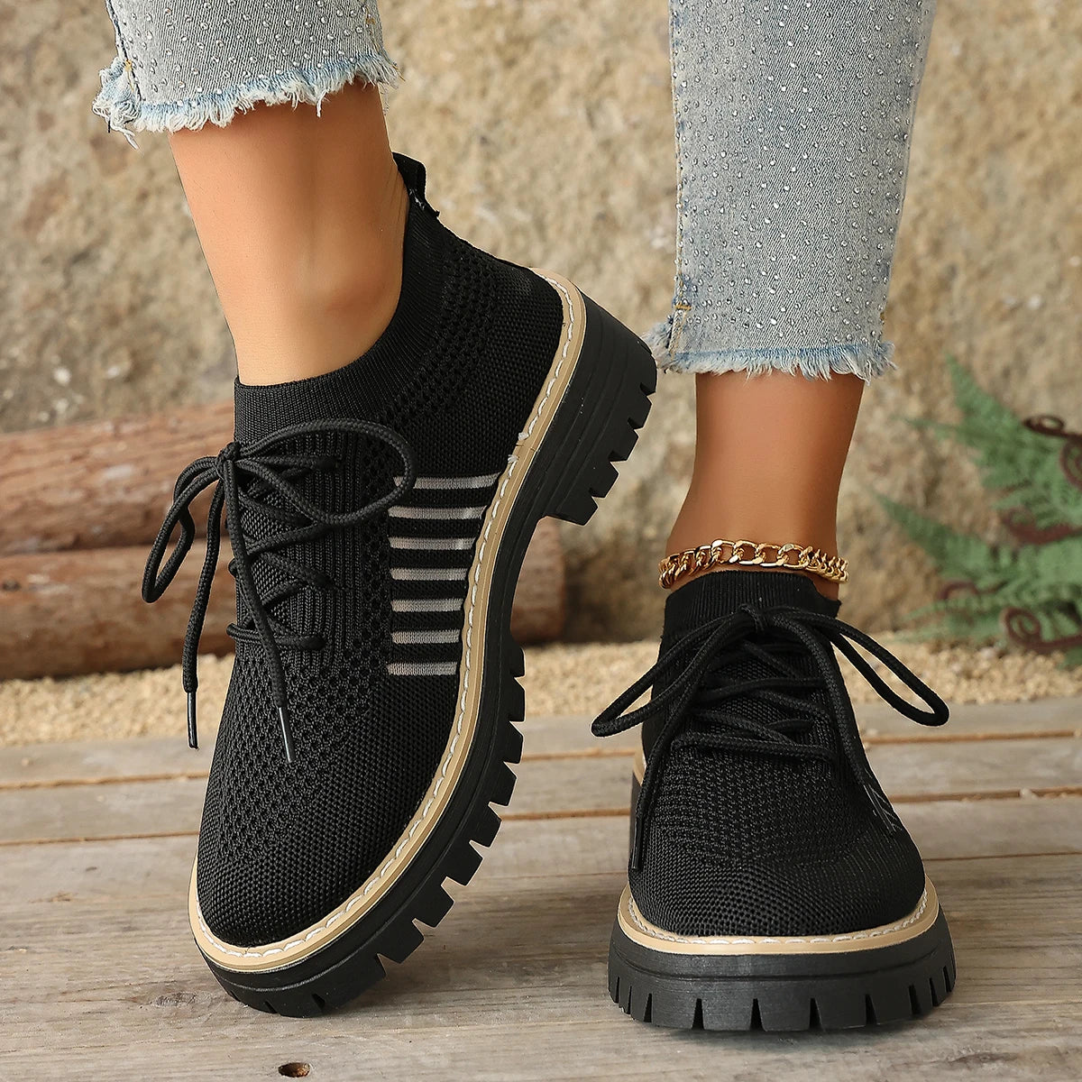 Lena Knit Platform Sneakers