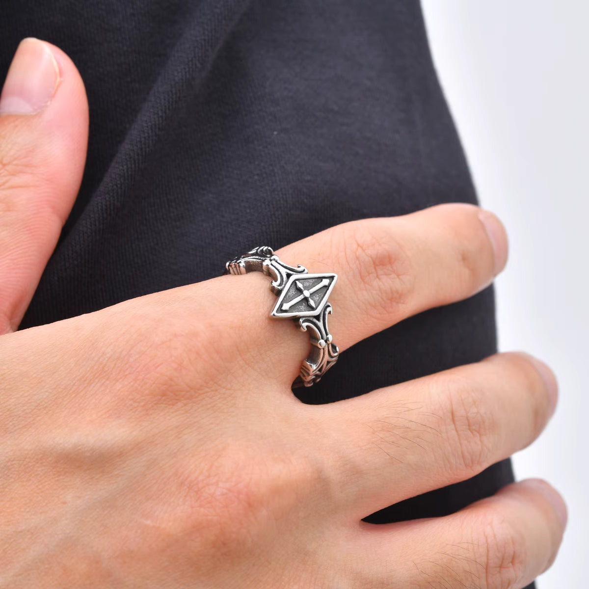 Raven Cross Ring