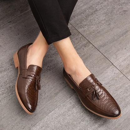Julian Croc Textured Loafers