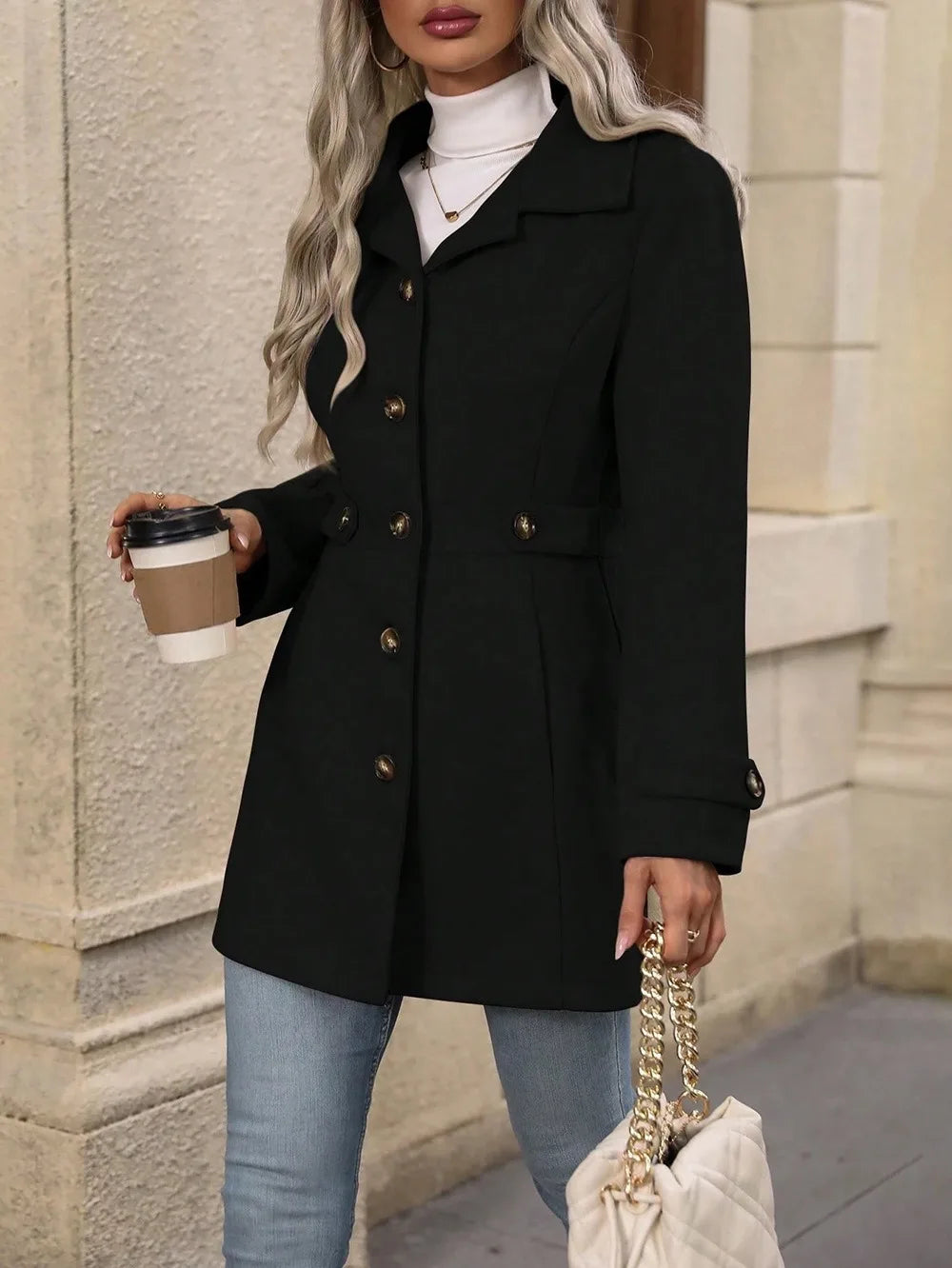 Charlotte Buttoned Trench Coat
