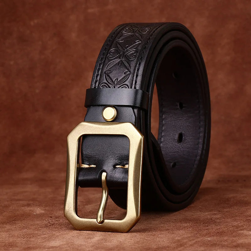 Kerrick Embossed Leather Belt