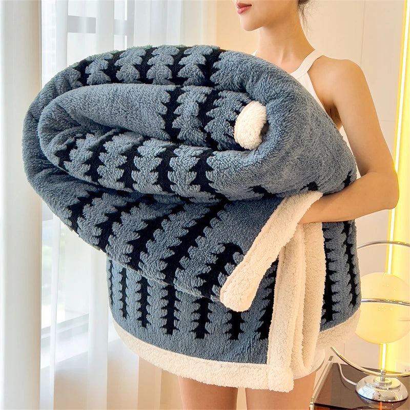 Haven Plush Striped Blanket