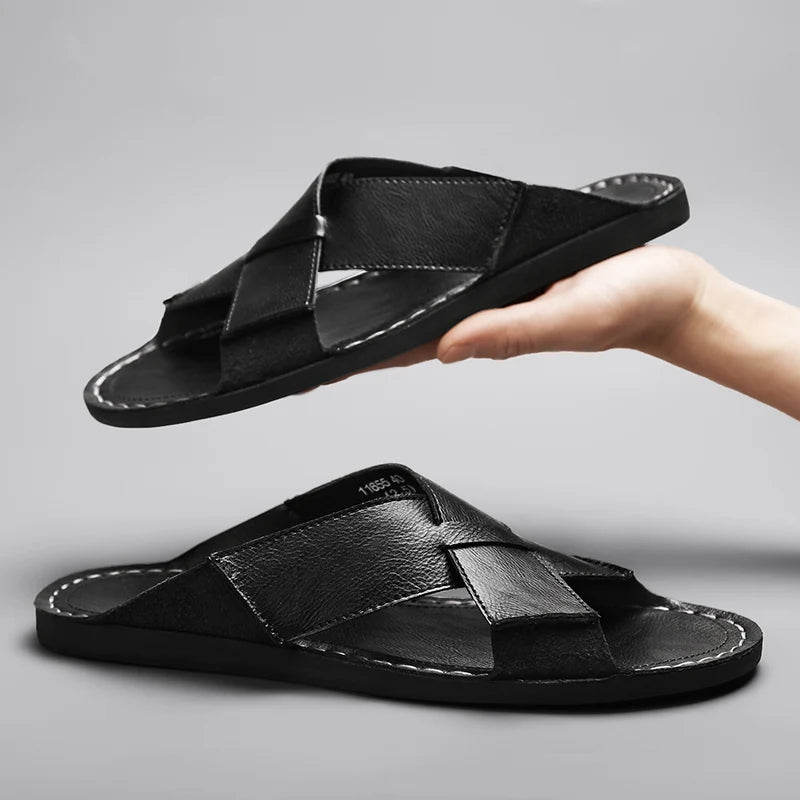 Calder Genuine Leather Slides