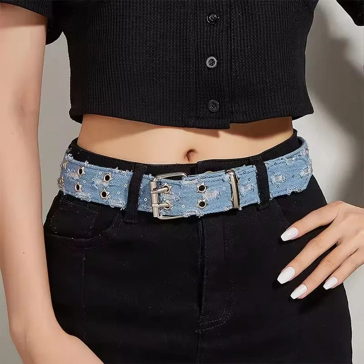 Starlit Denim Punk Belt
