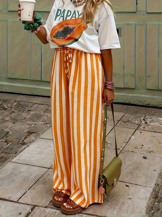 Capri Stripe Palazzo Pants