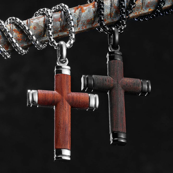Wood Cross Necklace