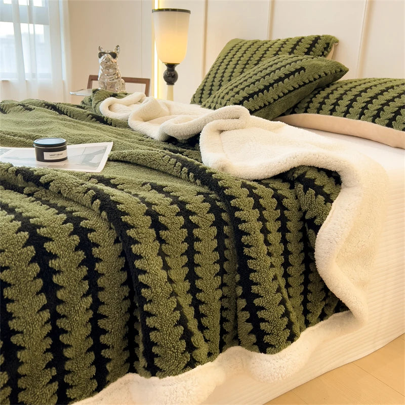 Haven Plush Striped Blanket