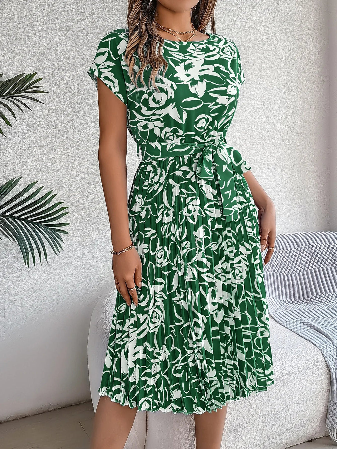Amelia Garden Pleated Dress