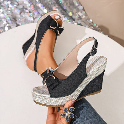 Camila Denim Wedges