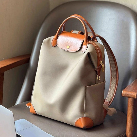 Isabelle Leather-Trim Backpack