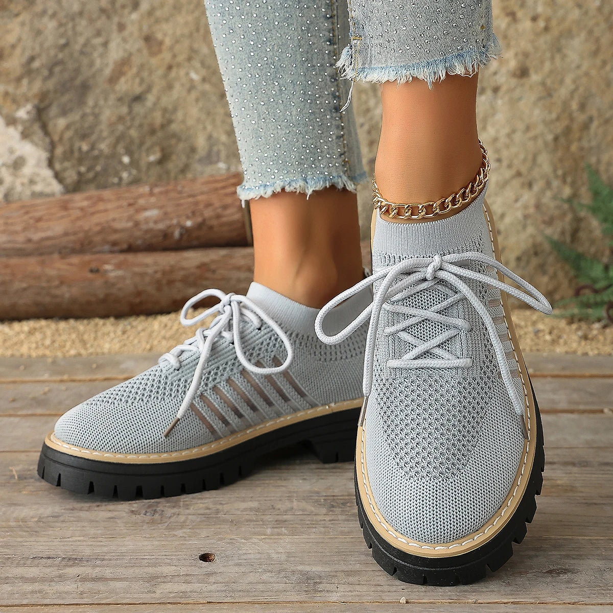 Lena Knit Platform Sneakers