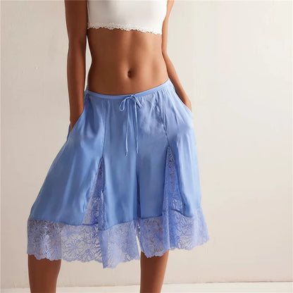 Celeste Satin Lace Shorts