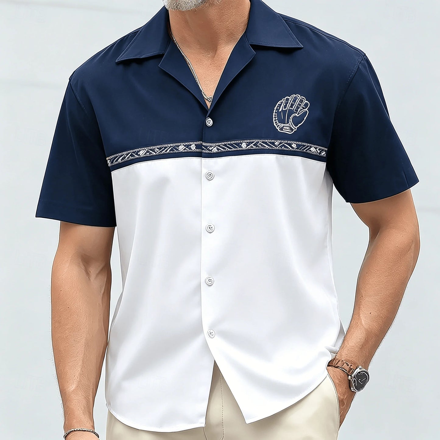 Atlas Contrast Button-Up