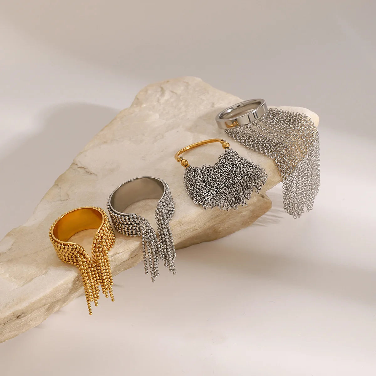Sorelle Tassel Chain Rings