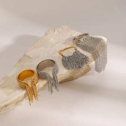 Sorelle Tassel Chain Rings