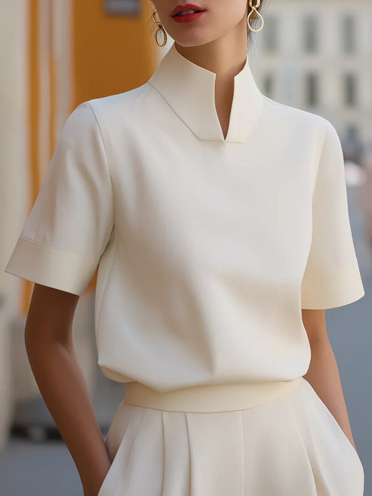 Camille Stand Collar Blouse