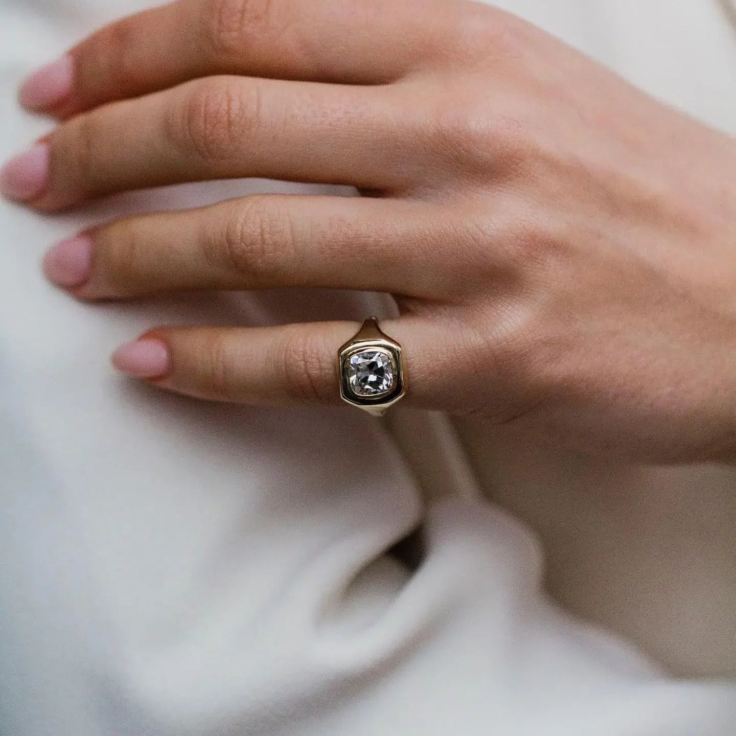 Elara Cushion Moissanite Ring