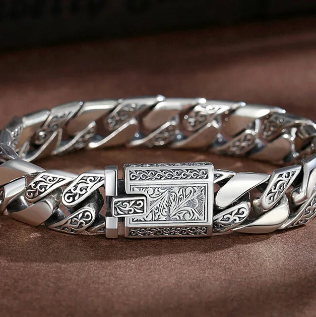 Iron Crest Silver Bracelet