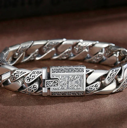 Iron Crest Silver Bracelet