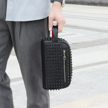 Knox Spiked Leather Clutch