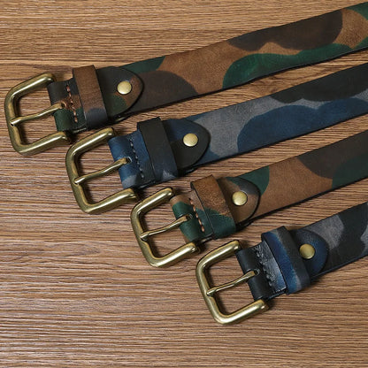 Flint Camo Leather Belt