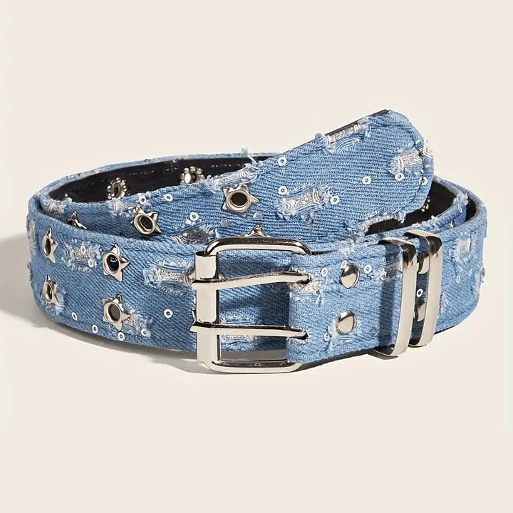 Starlit Denim Punk Belt