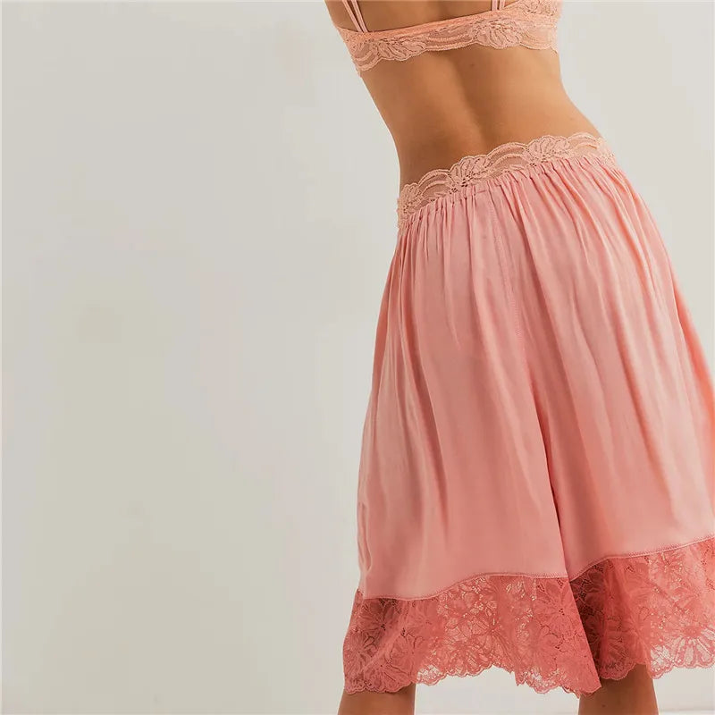 Celeste Satin Lace Shorts