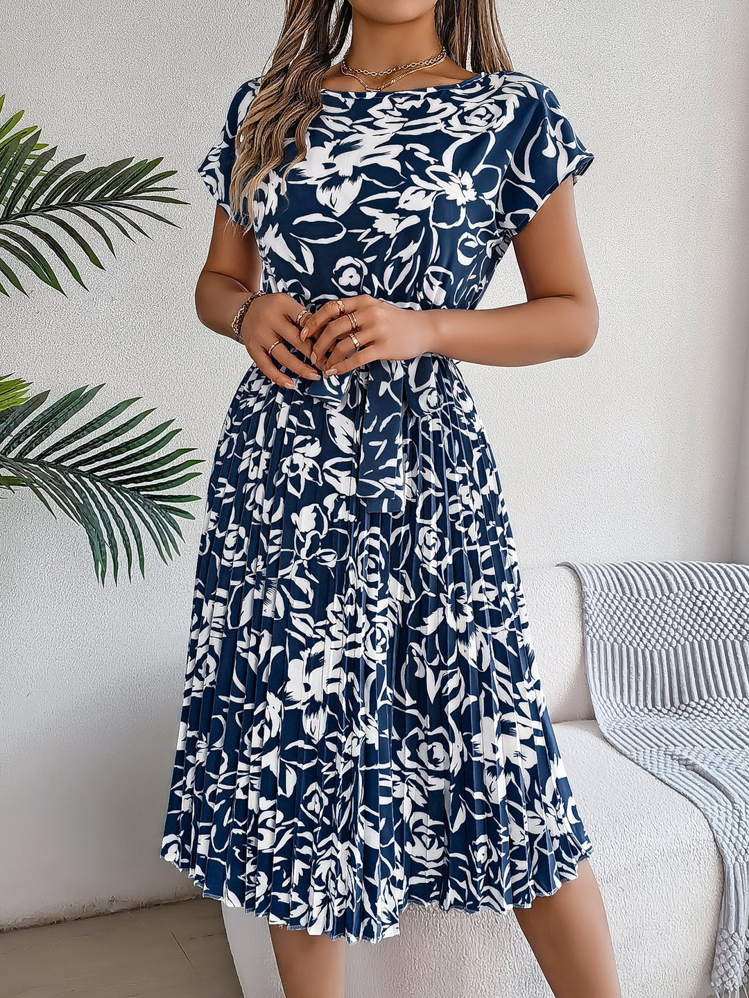 Amelia Garden Pleated Dress