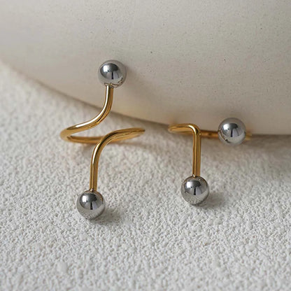 Alix Golden Curve Ring Set