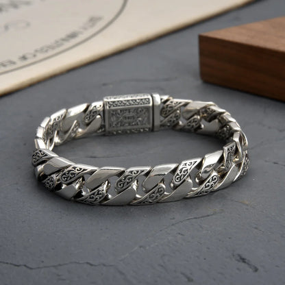 Iron Crest Silver Bracelet